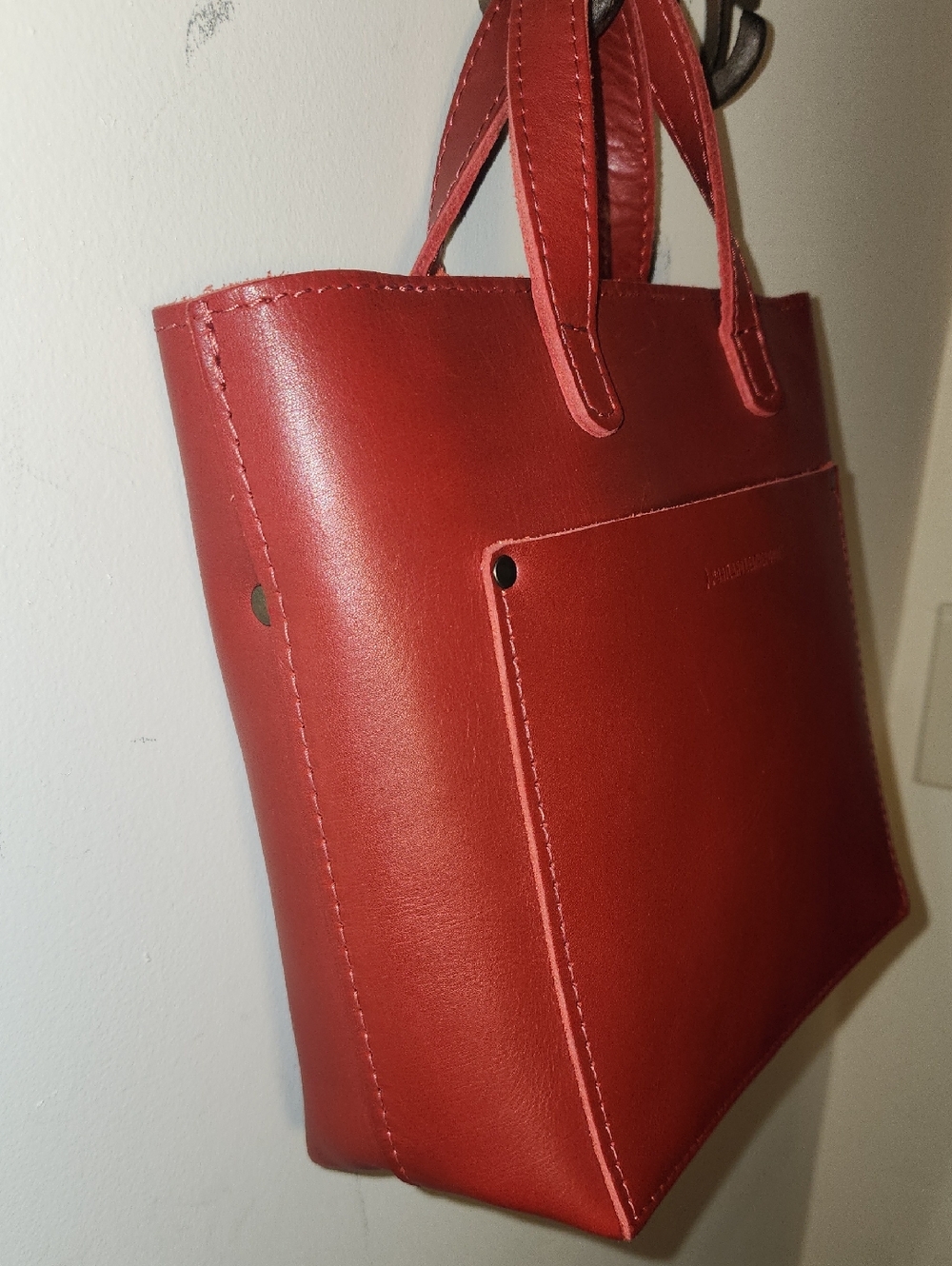 Portland Leather Goods Red Tote Crossbody Bag - Picture 4 of 16